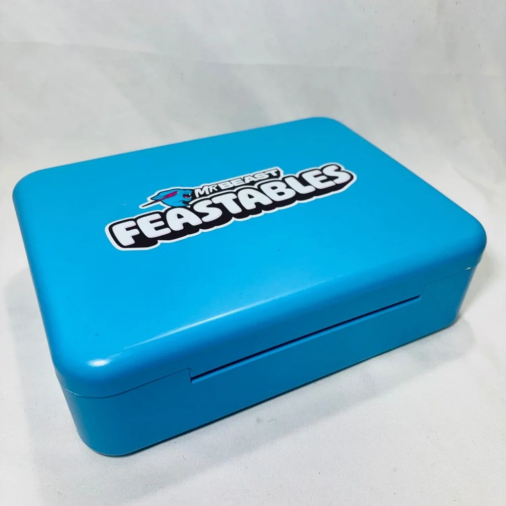 MrBeast Feastables Lunch Box Blue Pink Bento Style Kids Meal Container MRB01204